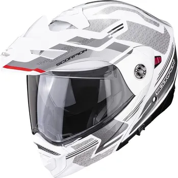 Motodoplněk Moto přilba SCORPION ADX-2 CARRERA perleťově bílo/stříbrná XXL