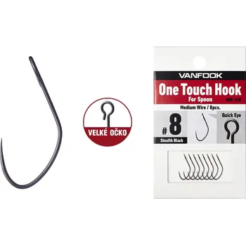 Rybářský háček Bezprotihrotý jednoháček na plandavky VANFOOK OSP-31B - Velikost 8, 8 ks