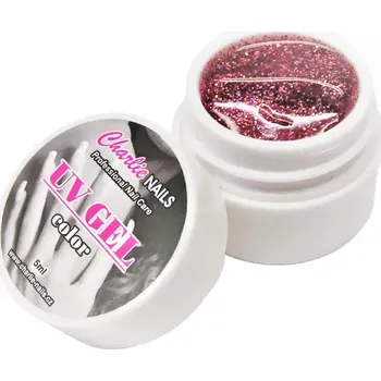 Charlie UV/LED gel 5ml - fialový glitter č.410