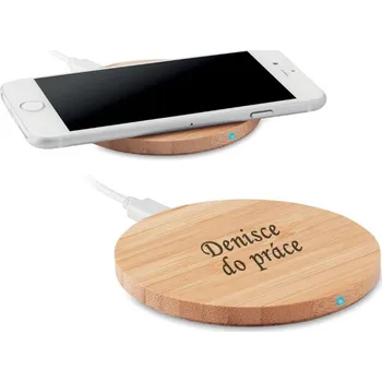Bambusová bezdrátová nabíječka kulatá