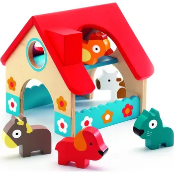 Dřevěná hračka Dřevěný domeček pro zvířátka - Djeco