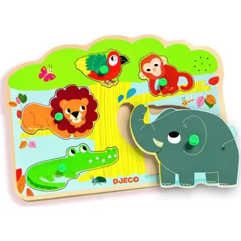 DJECO - Vkládací puzzle - Zvířátka z džungle se zvuky