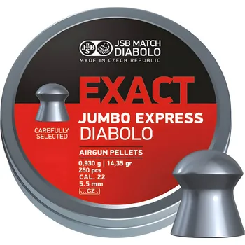 Vzduchovka JSB Match Diabolo Diabolky EXACT Jumbo Express 5,52mm (cal .22) / 0,930g - 250ks
