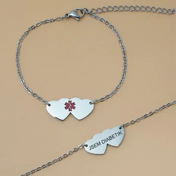 Náramek Dámský ocelový náramek Emergency Heart