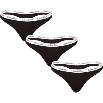 Dámské spodní prádlo 3PACK dámská tanga Calvin Klein černá (QD3587E-001) S