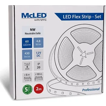 Žárovka McLED Set LED pásek 2m, NW, 4,8W/m