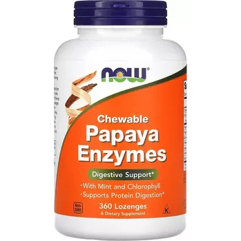 Přírodní produkt Now Foods NOW Papaya enzyme, 360 žvýkacích pastilek