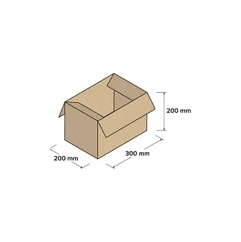 Úložný box Kartonové krabice 3VVL 300x200x200mm, 25 ks