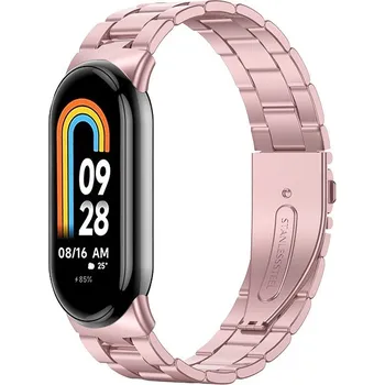Sportovní měřič Xiaomi Mi Smart Band 8/9/10 náhradní náramek/řemínek - BO chirurgická ocel Barva: Rose zlatá MBSCZ-8BOCH04