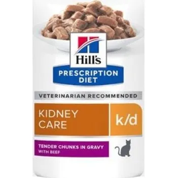 Pro kočku Hill's PD Cat K/D Kidney Care Beef kaps. 12x85g