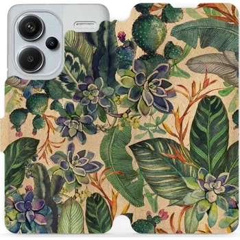 Pouzdro na mobilní telefon Flipové pouzdro Mobiwear - Xiaomi Redmi Note 13 Pro Plus 5G - VP05S Sukulenty (Knížkové flip pouzdro, obal, kryt na mobil Xiaomi Redmi Note 13 Pro Plus 5G - VP05S Sukulenty, materiál Umělá kůže + TPU - ochrana 360°, stojánek, silikonová vanička, magnetick