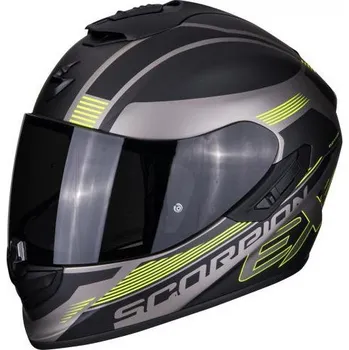 Helma na motorku Moto přilba SCORPION EXO-1400 AIR FREE matná titan/černo/žlutá XXL