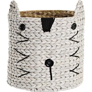 Dětský úložný koš DKD Home Decor Vlákna Bílá Černá (37 x 37 x 40 cm)