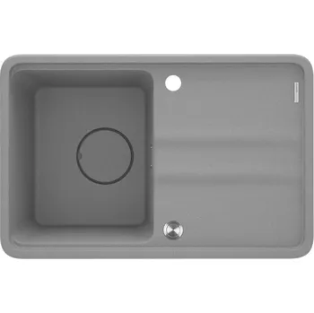 Granitový dřez Deante Jednodřez granitový s odkapem, šedá metalíza ZKM_S11A
