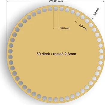 Kruh pro háčkování - pr.220mm/50direk/10mm