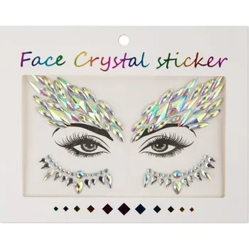 Karnevalový doplněk Samolepicí kamínky na obličej holografické