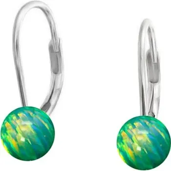 Náušnice Stříbrné náušnice se zelenými opály