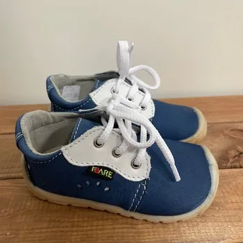 Capáčky DĚTSKÉ CELOROČNÍ BOTY 5012202 - modré s tkaničkou, FARE BARE Velikost: 22