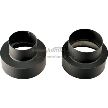 Komín KOVO - černá přechodka pro kouřovod o průměru 250 mm - 250 na 160 mm