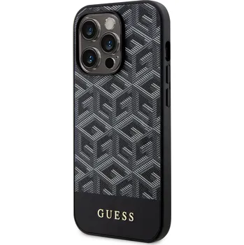 Telefonní příslušenství Guess PU G Cube MagSafe Zadní Kryt pro iPhone 13 Pro Black Guess PU G Cube Magnetic prémiový ochranný kryt telefonu v kombinaci zadní strany s potažená látkou s motivem Guess, pružnými PU boky a vest