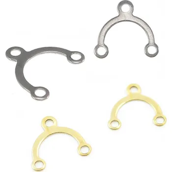 Materiál na výrobu šperku Ocelové Konektory 9mm - 1ks+B - Nerez SL / 1Ks