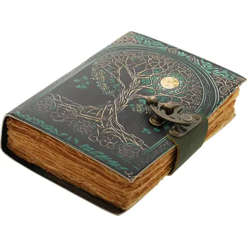 Karnevalový kostým Leather Journals Ručně vyráběný kožený zápisník Magie stromu života za úplňku