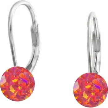 Náušnice Stříbrné náušnice s červenými opály