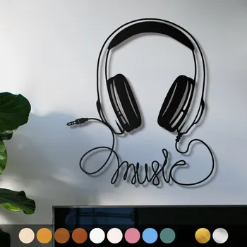 Obraz WoodenPuzzle.cz Dřevěný obraz - Sluchátka Barva: Stříbrná, Velikost: L