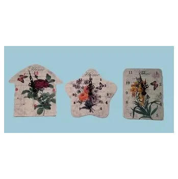 Hodiny Hodiny dřevo s květinami