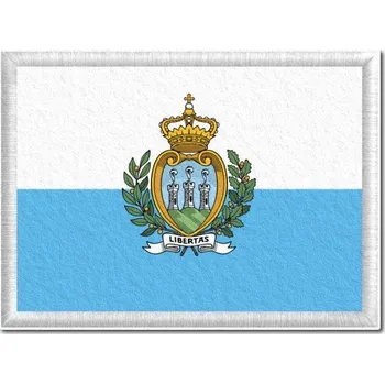 Vlajka Pelisport San Marinská vlajka tištěná nášivka 6 x 4,5 cm