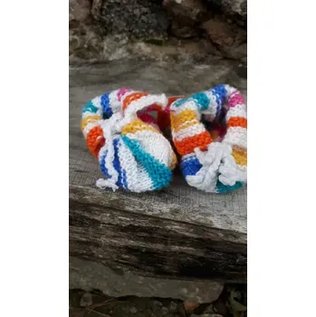 Chlapecké bačkory dětské pletené bačkůrky proužky