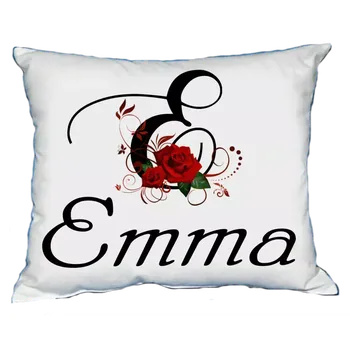 Dekorativní polštářek Polštář s dámským jménem EMMA Červený (polštářek dámské jméno )