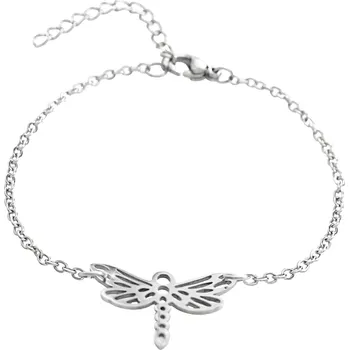 Náramek JSB bijoux s.r.o. Ocelový náramek prořezávaná vážka bez krystalů