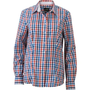 James Nicholson Popelínová kostkovaná halenka s dlouhým rukávem JN 616