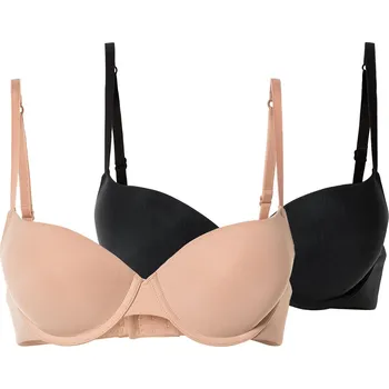 Podprsenka esmara® Dámská push-up podprsenka, 2 kusy (70A, černá/béžová)