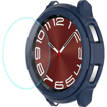 ENKAY 64209 ENKAY TPU FULL BODY Kryt se sklem Samsung Galaxy Watch 6 Classic 47mm modrý