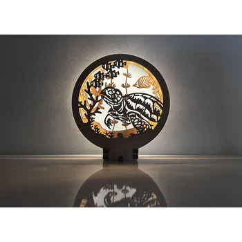 Lampička Li-Go "Želva" lampa 20x22cm provedení povrchu: dub