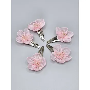 Ozdoba do vlasů Prolamovací sponka růžový květ