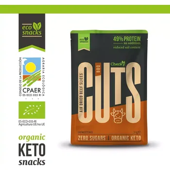 Sušené maso Cherky bio řezané sušené hovězí maso Biltong s příchutí Barbecue 30 g