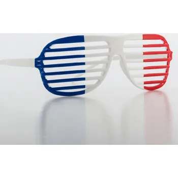 Karnevalový doplněk Falanzo Party Mřížkované Brýle s Francouzskou Vlajkou