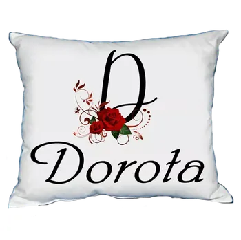 Dekorativní polštářek Polštář s dámským jménem DOROTA Vínový (polštářek dámské jméno )
