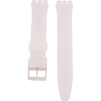 Řemínek na hodinky Silikonový řemínek Ricardo 17mm (pro Swatch), bílý, průhledný