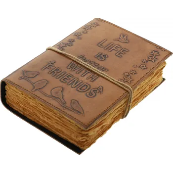 Karnevalový kostým Leather Journals Ručně vyráběný kožený zápisník LIFE IS better WITH FRIENDS