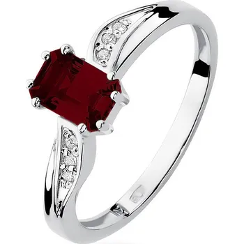 Hodinky Prsten Bonore - Bílé Zlato 585 - Granát 0-7 Ct 120315