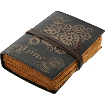 Karnevalový kostým Leather Journals Ručně vyráběný patinovaný zápisník It´s Time to Change