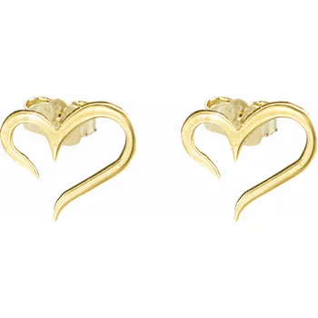 Módní doplněk JSB bijoux s.r.o. Zlaté ocelové náušnice puzety malé obrysové srdíčko bez krystalů