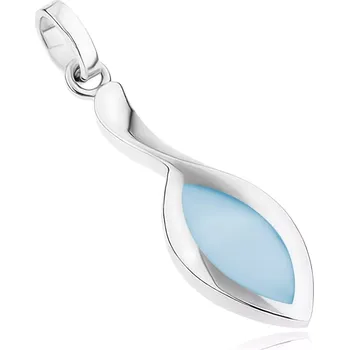 Přívěsek Stříbrný 925 přívěsek, prodloužená linie, zrnko s modrou perletí