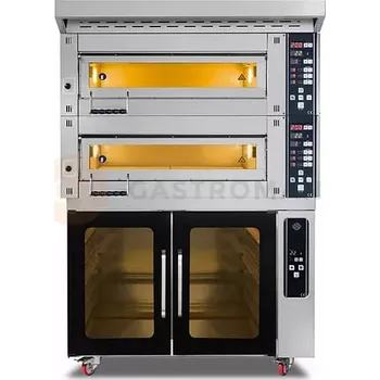 Příprava pizzy Modulová pekařská pec 2-komorová, elektrická, 18 kW, 400 V, 1260x1020x1850 mm | RESTO QUALITY, MD/800/2