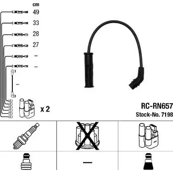 Zapalovací kabel Sada kabelů pro zapalování NGK RC-RN657