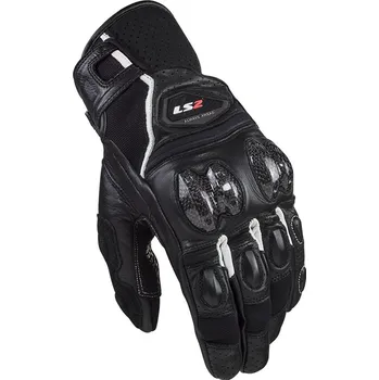 Rukavice LS2 SPARK 2 LEATHER MAN GLOVES BLACK WHITE - 3XL